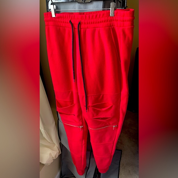 Carbon Ripped Red Joggers - Picture 1 of 2